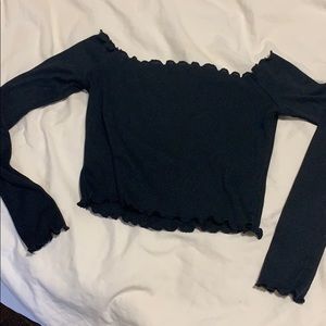 Black off shoulder crop top